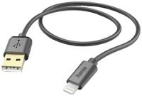 Produktbild: Hama USB-Ladekabel USB 2.0 Apple Lightning Stecker, USB-A Stecker 1.50m Schwarz 00201580