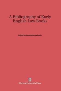 Produktbild: A Bibliography of Early English Law Books