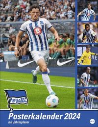 Hertha Posterkalender 2024. Fotokalender mit den Spielern des Hertha BSC. Praktischer Jahres-Wandkalender 2024 für Fußballfans. Hochwertiger Bild-Ka von |Heye