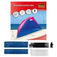 Produktbild: Idena Strandmuschel Lido UV40+ blau/pink 270x120x120cm