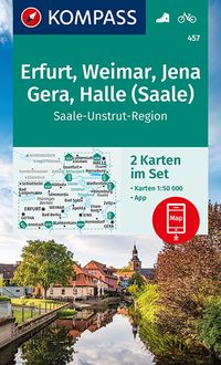 KOMPASS Wanderkarten-Set 457 Erfurt, Weimar, Jena, Gera, Halle (Saale) (2 Karten) 1:50.000