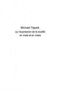 Produktbild: Michael tippett ou l'expression de la du