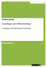 Produktbild: Grundlagen des H&ouml;hentrainings