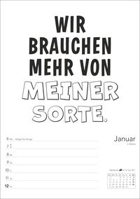 'TypoSprücheKalender s/w Wochenplaner 2025 mit 53 witzigen Sprüchen