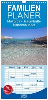 Produktbild: Familienplaner 2027 - Mallorca - Traumhafte Balearen Insel mit 5 Spalten (Wandkalender, 21 x 45 cm) CALVENDO