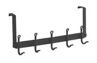 Produktbild: T&uuml;rgarderobe Mod. Nostalgie, 5 Haken, schwarzer mattierter Stahl