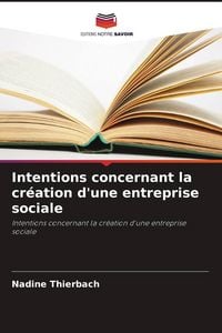 Produktbild: Intentions concernant la cr&eacute;ation d'une entreprise sociale