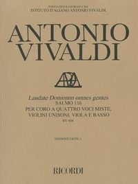 Produktbild: Laudate Dominum Omnes Gentes: Salmo 116 Per Coro a Quattro Voci Miste, Violini Unisoni, Viola E Basso