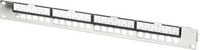 Produktbild: Digitus DN-91411-G 24 Port Patch-Panel 483 mm (19") 1 HE Stahl, Verzinkt, Schwarz, Schwarz (RAL 9005), Metall Unbest&uuml;ckt