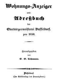 Produktbild: Wohnungs-Anzeiger und Adre&szlig;buch der Oberb&uuml;rgermeisterei D&uuml;sseldorf pro 1850