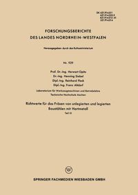 Produktbild: Richtwerte f&uuml;r das Fr&auml;sen von unlegierten und legierten Baust&auml;hlen mit Hartmetall