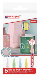 Produktbild: Edding Glanzlackmarker 751 Creative Pastell 1-2mm 5er Set