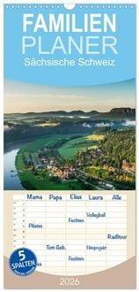 Produktbild: Familienplaner 2026 - S&auml;chsische Schweiz / Geburtstagsplaner mit 5 Spalten (Wandkalender, 21 x 45 cm) CALVENDO