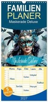 Produktbild: Familienplaner 2027 - Maskerade Deluxe mit 5 Spalten (Wandkalender, 21 x 45 cm) CALVENDO