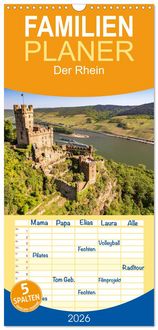 Produktbild: Familienplaner 2026 - Der Rhein mit 5 Spalten (Wandkalender, 21 x 45 cm) CALVENDO
