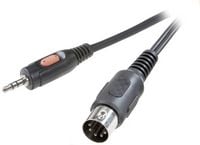 Produktbild: SpeaKa Professional SP-7869804 DIN-Anschluss / Klinke Audio Anschlusskabel [1x Diodenstecker 5pol (DIN) - 1x Klinkenstecker 3.5 mm] 1.50 m Schwarz