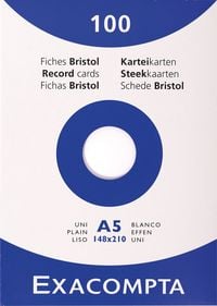 Produktbild: EXACOMPTA Karteikarten blanko, weiss 148 x 210 mm A5