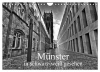 Produktbild: M&uuml;nster in schwarz-wei&szlig; gesehen (Wandkalender 2026 DIN A4 quer), CALVENDO Monatskalender