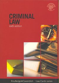 Produktbild: Criminal Lawcards 6/E: Sixth Edition