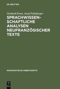 Produktbild: Sprachwissenschaftliche Analysen neufranz&ouml;sischer Texte