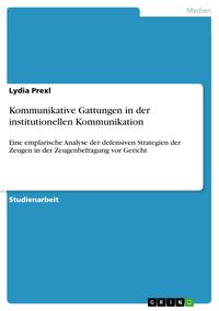 Produktbild: Kommunikative Gattungen in der institutionellen Kommunikation