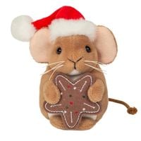 Produktbild: Teddy Hermann 94615 - Weihnachtsmaus mit Keks, Pl&uuml;sch, 11 cm