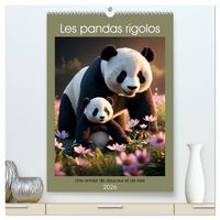 Produktbild: Les pandas rigolos - Une ann&eacute;e de douceur et de rires (Calendrier mural 2026 DIN A2 horizontal) calendrier de bureau