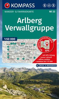 Produktbild: KOMPASS Wanderkarte 33 Arlberg, Verwallgruppe 1:50.000