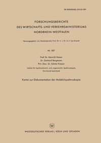 Produktbild: Kartei zur Dokumentation der Molek&uuml;lspektroskopie