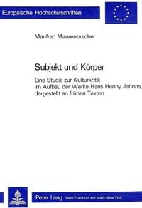 Produktbild: Subjekt und K&ouml;rper