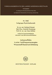 Produktbild: Isotopeneffekte in einer hochfrequenzerzeugten Wasserstoff-Deuterium-Entladung