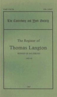Produktbild: The Register of Thomas Langton, Bishop of Salisbury, 1485-93
