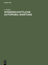Produktbild: Wissenschaftliche Automobil-Wertung