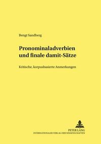 Produktbild: Pronominaladverbien und finale &laquo;damit&raquo;-S&auml;tze
