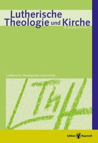 Produktbild: Lutherische Theologie und Kirche 1/2014 - Einzelkapitel
