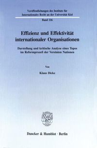 Produktbild: Effizienz und Effektivit&auml;t internationaler Organisationen.