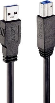 Produktbild: LINDY USB-Kabel USB 3.2 Gen1 USB-A Stecker, USB-B Stecker 10.00 m Schwarz 43098