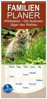 Produktbild: Familienplaner 2027 - Wildkatzen - Die lautlosen J&auml;ger des Waldes mit 5 Spalten (Wandkalender, 21 x 45 cm) CALVENDO