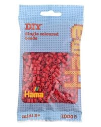 Produktbild: Hama&reg; B&uuml;gelperlen Midi - Mittelrot 1000 Perlen.