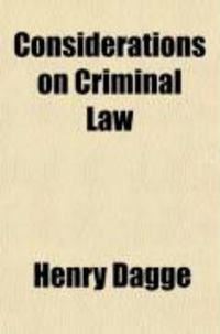 Produktbild: Considerations on Criminal Law
