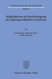 Produktbild: M&ouml;glichkeiten der Beschleunigung des arbeitsgerichtlichen Verfahrens.