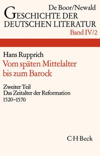Produktbild: Geschichte der deutschen Literatur Bd. 4/2: Das Zeitalter der Reformation (1520-1570)