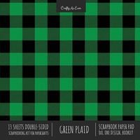 Produktbild: Green Plaid Scrapbook Paper Pad 8x8 Decorative Scrapbooking Kit for Cardmaking Gifts, DIY Crafts, Printmaking, Papercrafts, Check Pattern Designer Pap