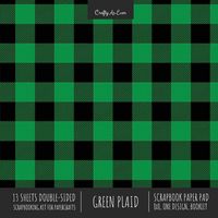 Produktbild: Green Plaid Scrapbook Paper Pad 8x8 Decorative Scrapbooking Kit for Cardmaking Gifts, DIY Crafts, Printmaking, Papercrafts, Check Pattern Designer Paper