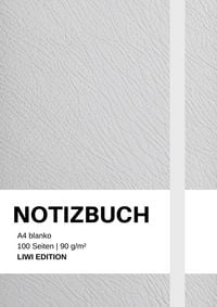 Produktbild: Notizbuch A4 blanko wei&szlig; / hellgrau - 100 Seiten Soft Cover - Papier
