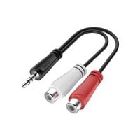 Produktbild: Hama 00200350 Klinke / Cinch Audio Anschlusskabel [1x Cinch-Kupplung - 1x Klinkenstecker 3.5 mm] 0.15 m Schwarz