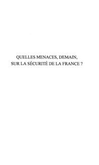 Produktbild: Quelles menaces demain sur la securite de la france