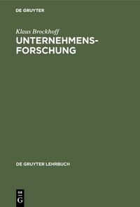 Produktbild: Unternehmensforschung