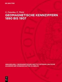 Produktbild: Geomagnetische Kennziffern 1890 bis 1907