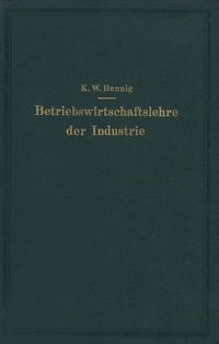 Produktbild: Betriebswirtschaftslehre der Industrie